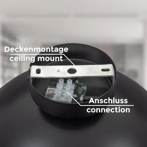 B.K. Licht 1322 - Plafoniera 1xE27/60W/230V nero/oro