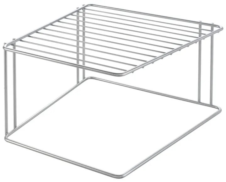 Ripiano aggiuntivo argentato in acciaio 25x25 cm Boxe – Metaltex