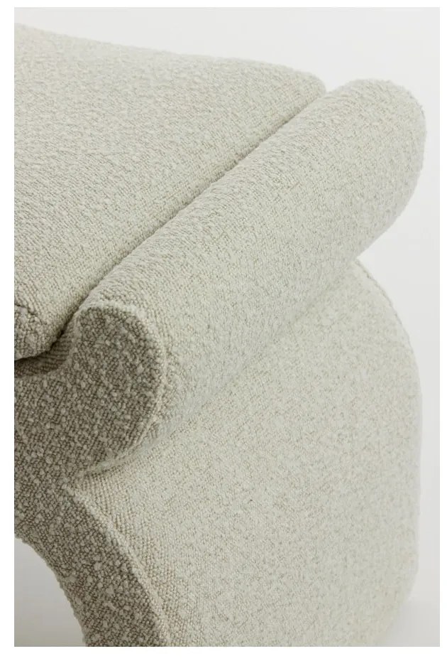 Sgabello crema in tessuto bouclé Nafya - Light & Living
