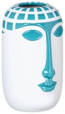 Vaso 13 x 12 x 20 cm Ceramica Azzurro Bianco