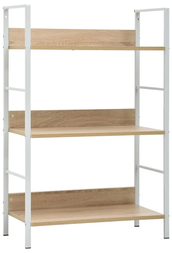 Scaffale Libri 3 Ripiani Rovere 60x27,6x90,5 Legno Multistrato /