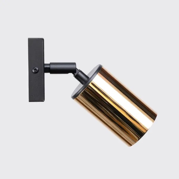 Sollux SL.1382 - Faretto da parete WINX 1xGU10/10W/230V nero/oro