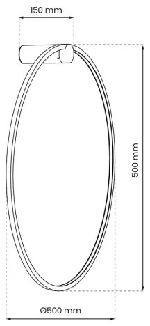 Lampada da parete LED SATURNO 25W 230V Ø50 cm IP44 oro