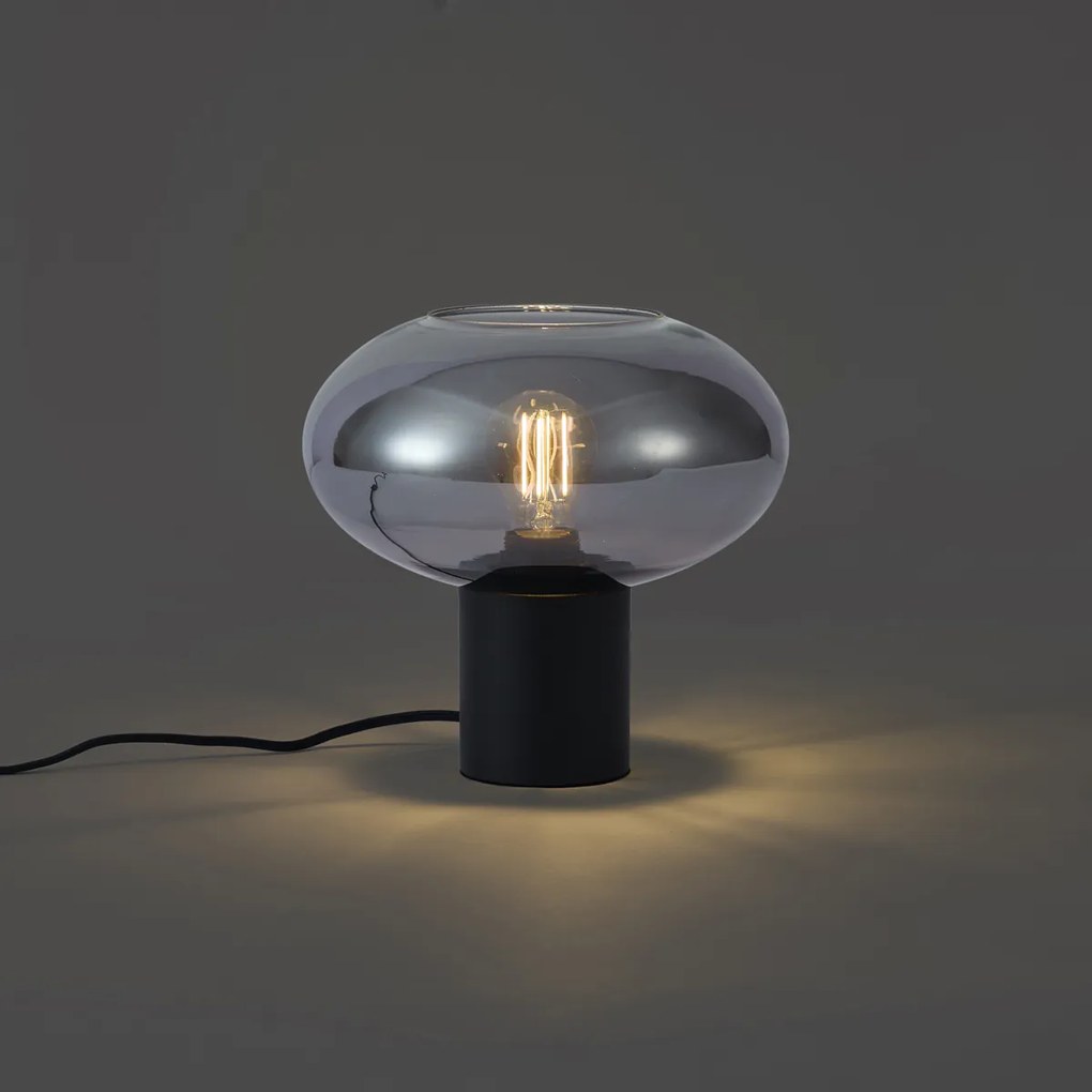 Lampada da tavolo di design nera con vetro fumé - Umbrella