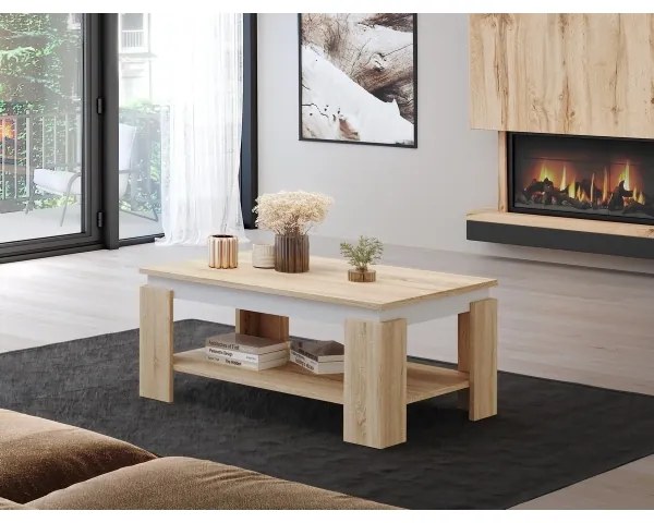 Tavolino da salotto LUNO rovere sonoma/bianco