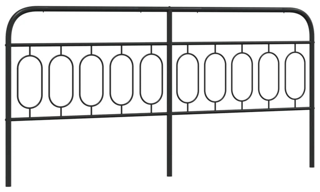 Testiera in metallo nero 200 cm