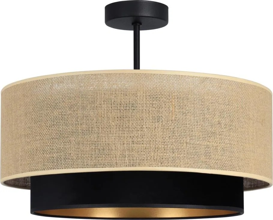 Plafoniera SARTA 1xE27/60W/230V Ø 45 cm nero/iuta