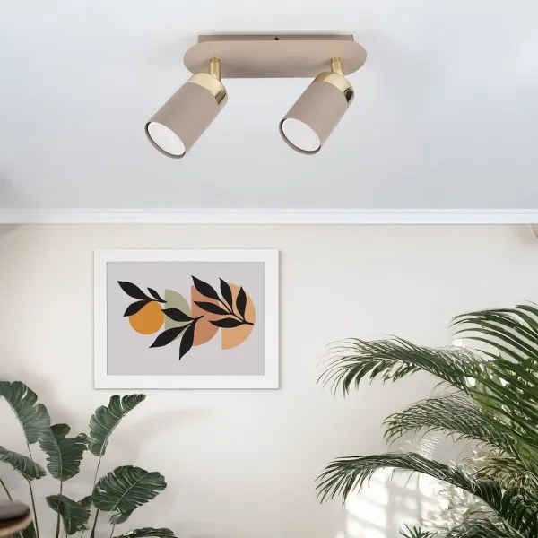 Brilagi - Faretto POKER 2xGU10/25W/230V beige