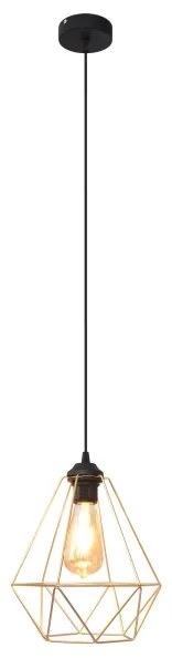 Lampadario a sospensione con filo KARO 1xE27/15W/230V oro/nero