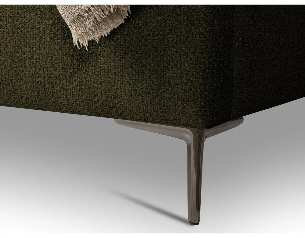 Letto matrimoniale imbottito verde scuro con rete inclusa 180x200 cm Makana – Makamii