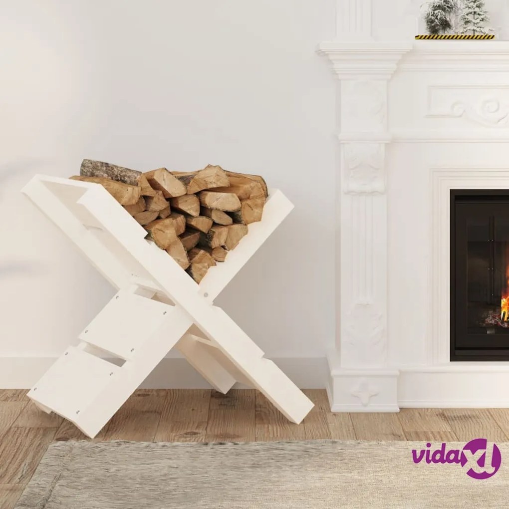 vidaXL Portaceppi Bianco 47x39,5x48 cm in Legno Massello di Pino