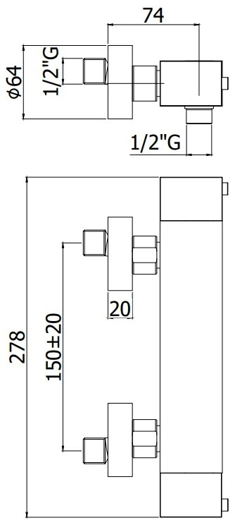 Paffoni Level Leq268st Miscelatore doccia Termostatico Esterno con limitatore di portata ECOSTOP Steel Acciaio