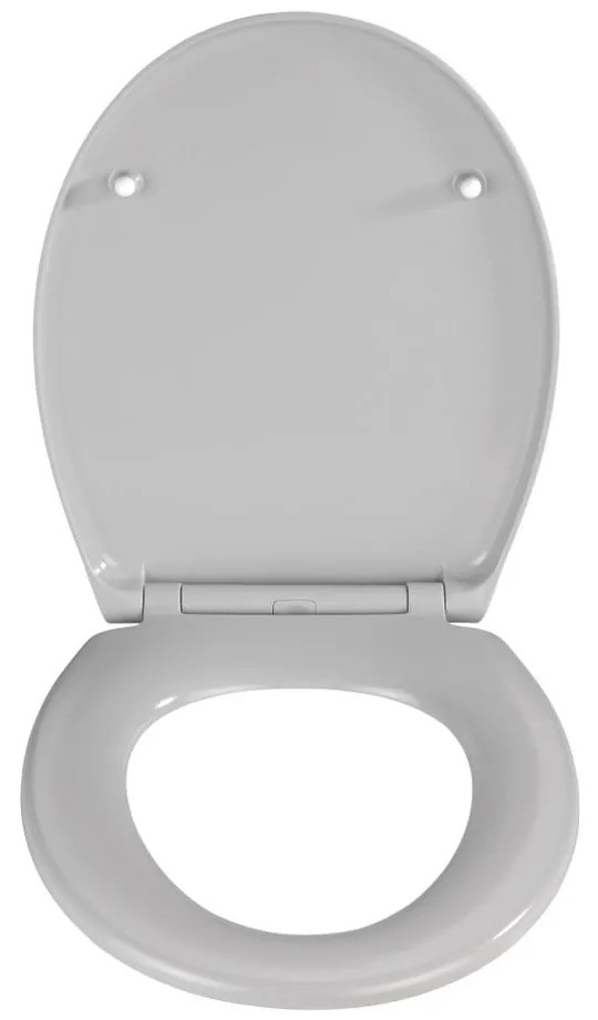 Sedile per wc grigio chiaro con chiusura facilitata , 44,5 x 37,5 cm Samos - Wenko