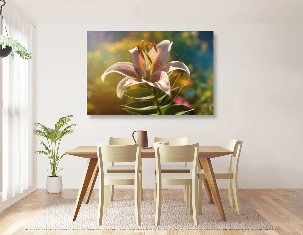 Quadro su tela – Splendido fiore con tocco retrò