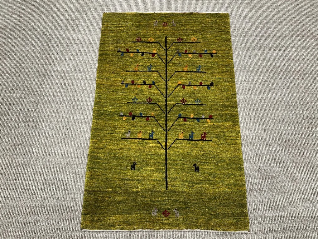 Gabbeh Tappeto 80 x 120 Verde (Iran) Annodato A Mano