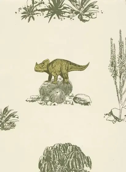 Sian Zeng Carta da parati Dino - Yellow/ Green