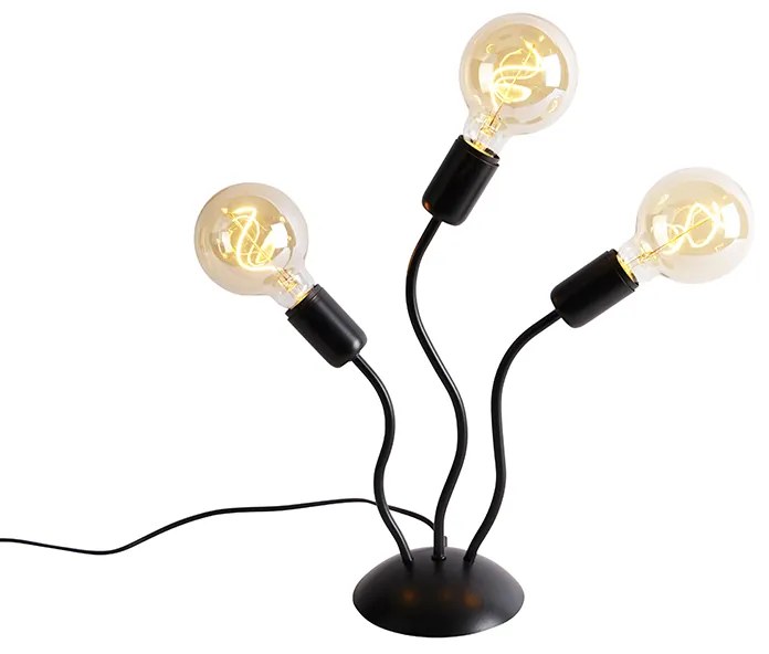 Lampada da tavolo di design nera a 3 luci - Wimme