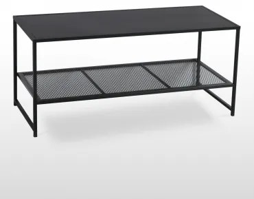 Tavolino Rettangolare In Acciaio (100x40 Cm) Thura Nero Carbone - Sklum