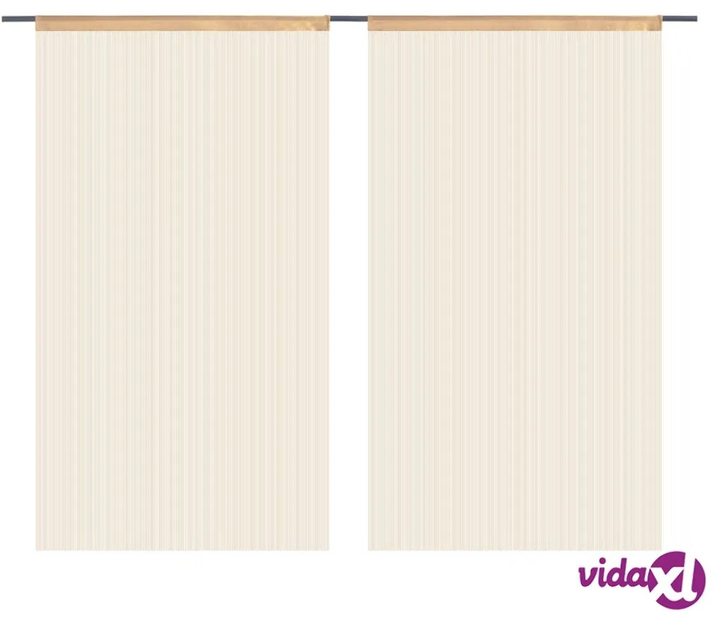 vidaXL 2 Pz Tende a Fili 100x250 cm Beige