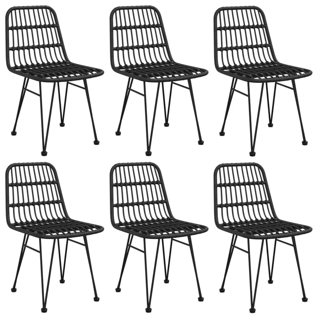 Set da pranzo da giardino 7 pz nero in polyrattan