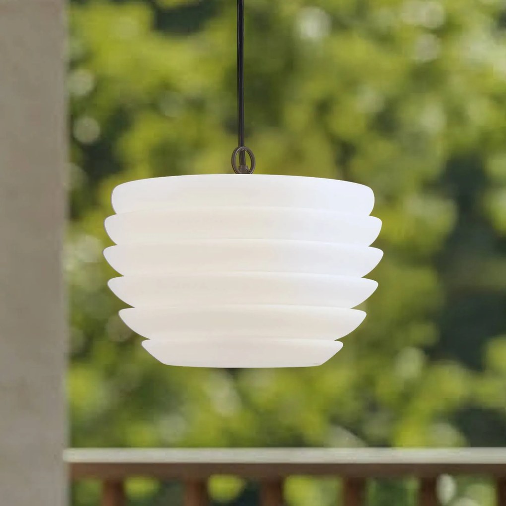 Lindby Arona lampada a sospensione, Ø 38cm, bianco