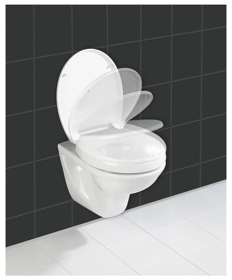 Sedile per wc leggermente rialzato con chiusura facilitata per anziani , 43,5 x 37 cm Secura - Wenko
