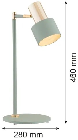 Argon 4276 - Lampada da tavolo DORIA 1xE27/15W/230V verde/ottone