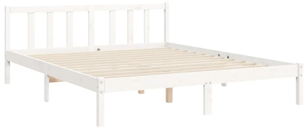 Giroletto con Testiera Bianco King Size in Legno Massello