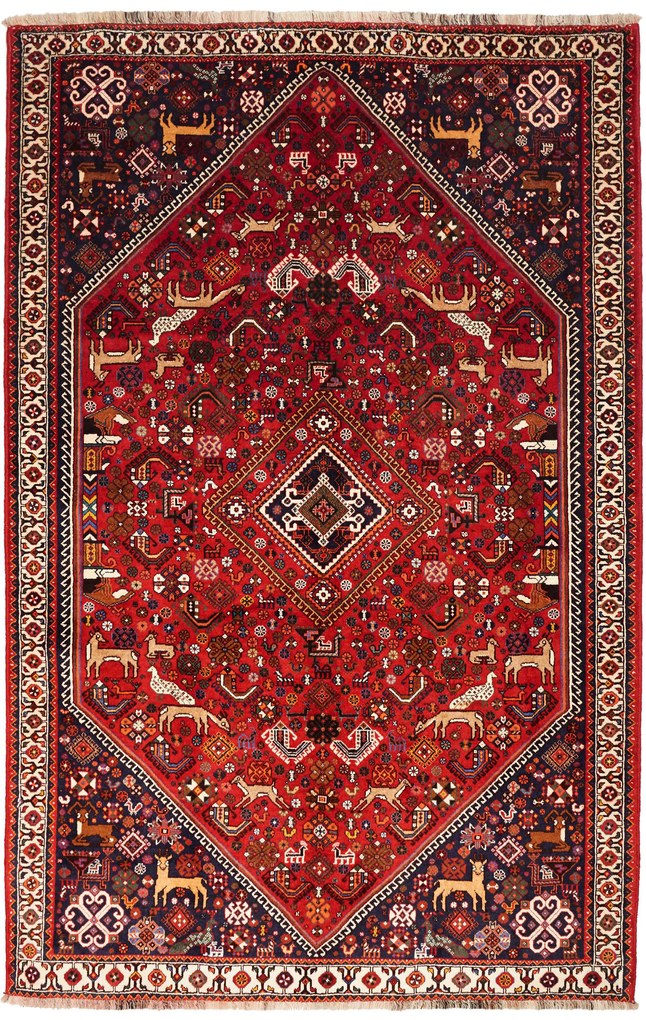 Shiraz Tappeto 260x170 Rosso (Iran) Annodato A Mano