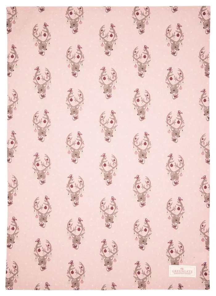 Asciugamano in cotone rosa Pale, 50 x 70 cm Dina - Green Gate