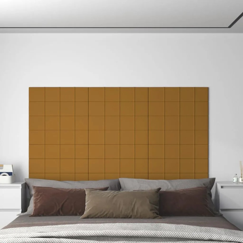 Pannelli Murali 12 Pz Marroni 60x15 Cm Velluto 1,08 M² /
