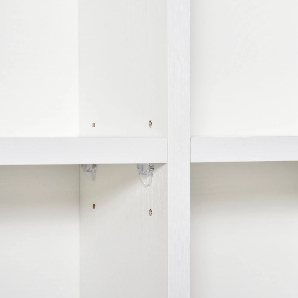 Libreria in Legno 24 Scomparti Bianco 130.5x89x20 cm...