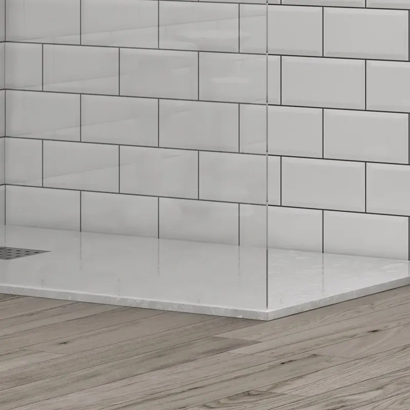 Doccia walk in 90 cm profilo nero con staffa diagonale | KS2800NT - KAMALU
