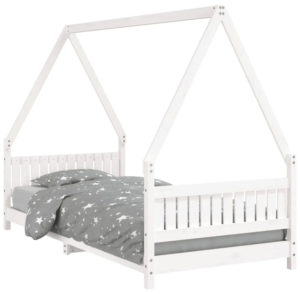 Giroletto per bambini bianco 90x200cm in legno massello di pino