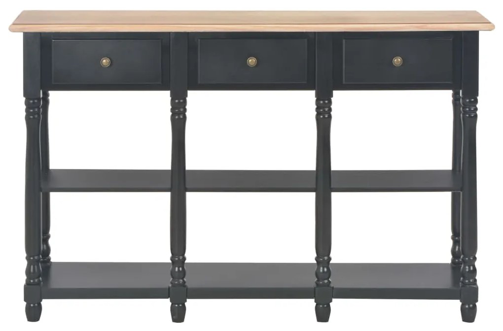 Tavolo consolle nero 120x30x76 cm in mdf