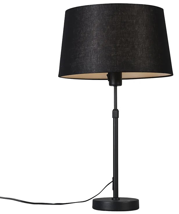 Lampada da tavolo nera con paralume nero 35 cm regolabile - Parte