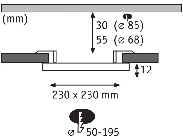 Paulmann 92994 -LED/16W IP44 Dimmerabile faretto da incasso per bagno VARIFIT 230V