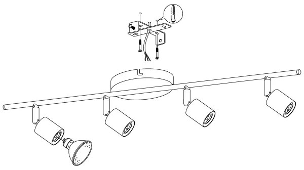 Eglo 92598 - Luce Spot a LED BUZZ 4xGU10-LED/2,8W/230V