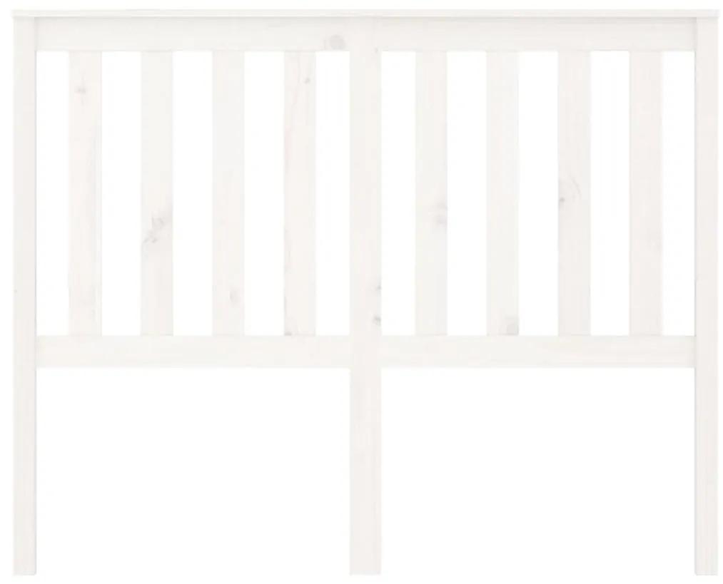 Testiera per letto bianca 141x6x101cm in legno massello di pino