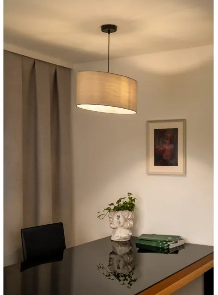 Duolla - Lampadario a sospensione con filo OVAL 1xE27/15W/230V grigio