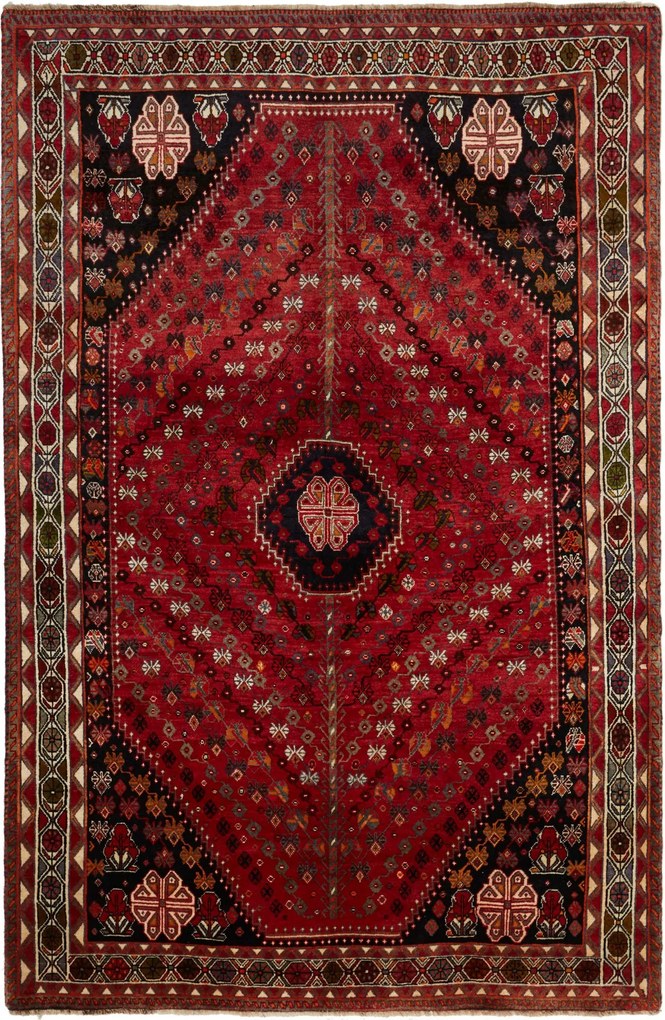 Shiraz Tappeto 250x160 Rosso (Iran) Annodato A Mano