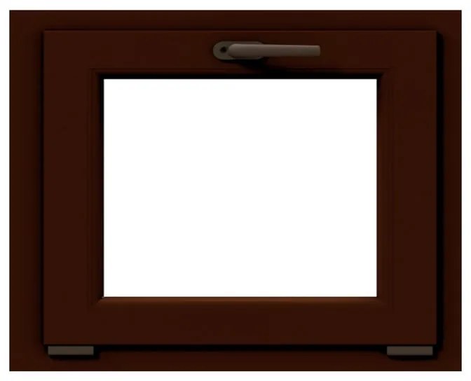 Finestra in PVC noce L 80 x H 60 cm, 1 anta ribaltabile