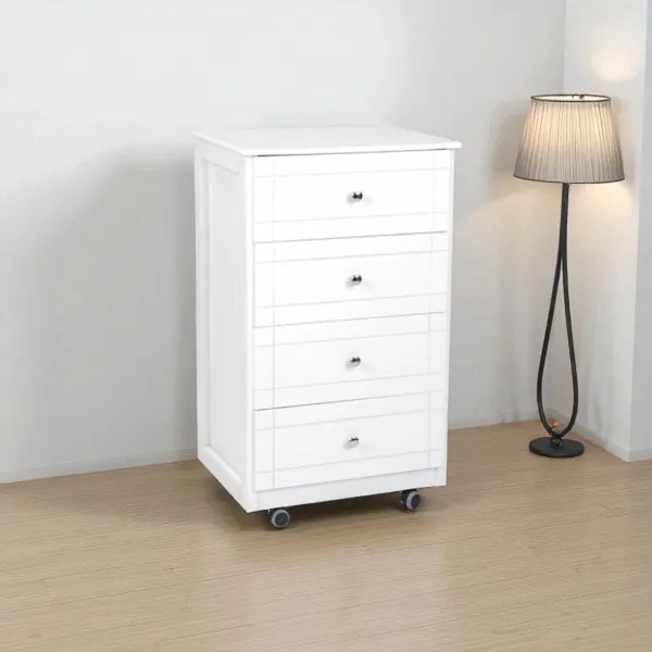 Carrello da cucina Cassettiera con piano legno Giada BIANCO