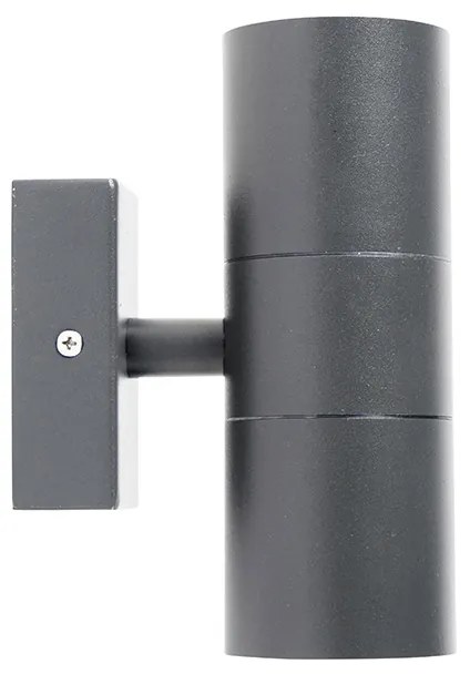Lampada da parete per esterni grigio scuro 2 luci IP44 - Duo
