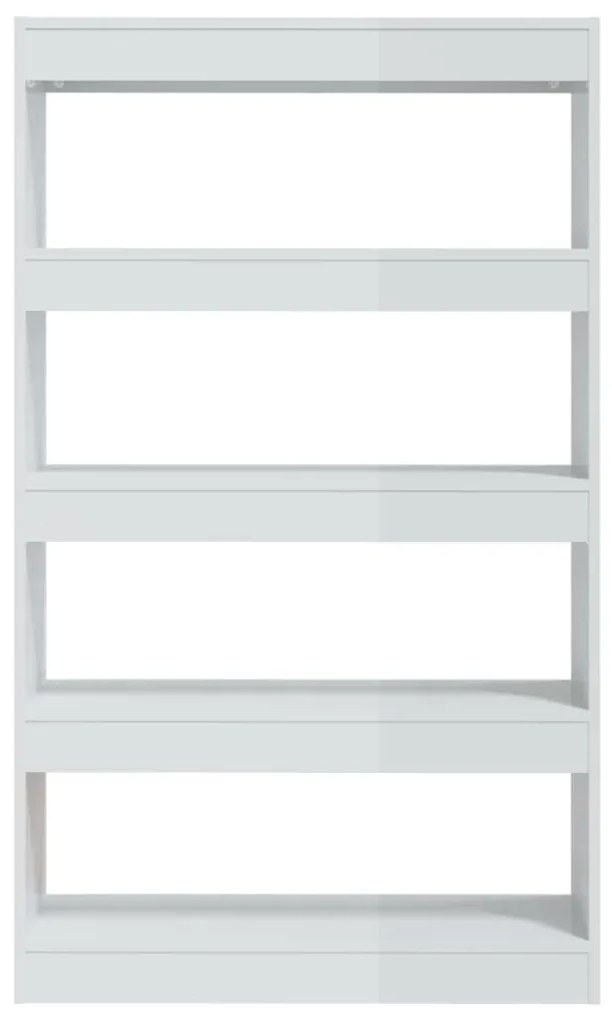 Libreria/divisorio bianco lucido 80x30x135 cm in truciolato