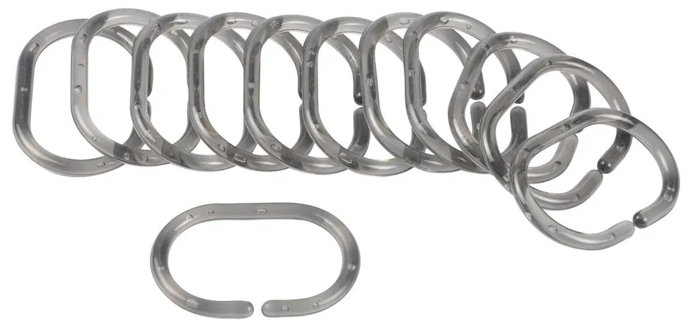 Set di ganci per tenda da doccia grigi 12 pz 4 cm Vitamine – douceur d'intérieur
