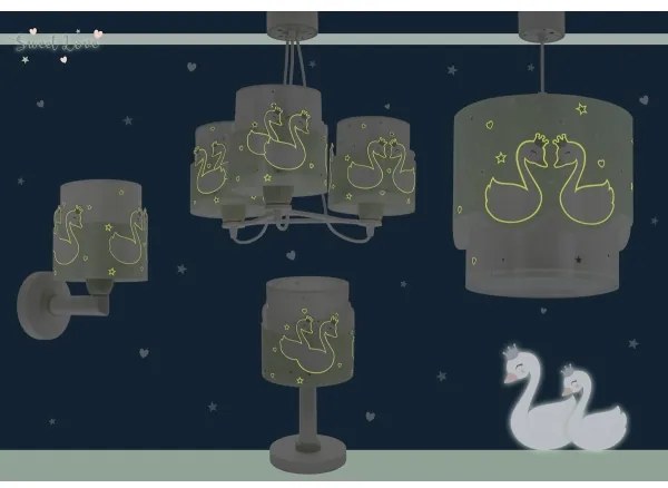 Dalber 61717H - Lampadario per bambini SWEET LOVE 3xE27/60W/230V verde