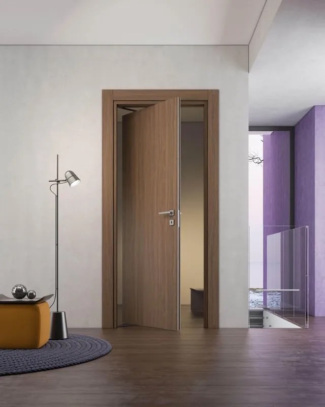 Porta interna rototraslante Bilbao in legno colore noce biondo, L 70 x H 210 cm, apertura a sinistra