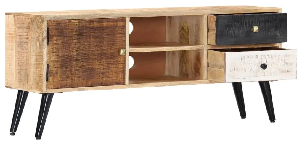 Mobile porta tv 115x30x47 cm in legno massello di mango