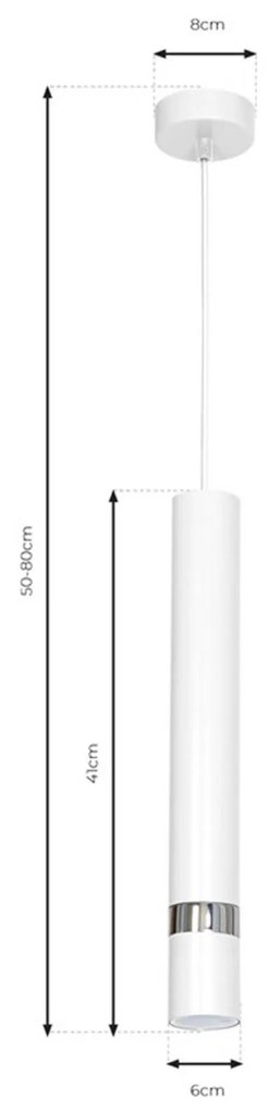 Eko-Light Lampada a sospensione Joker, bianco/argento, 1 luce